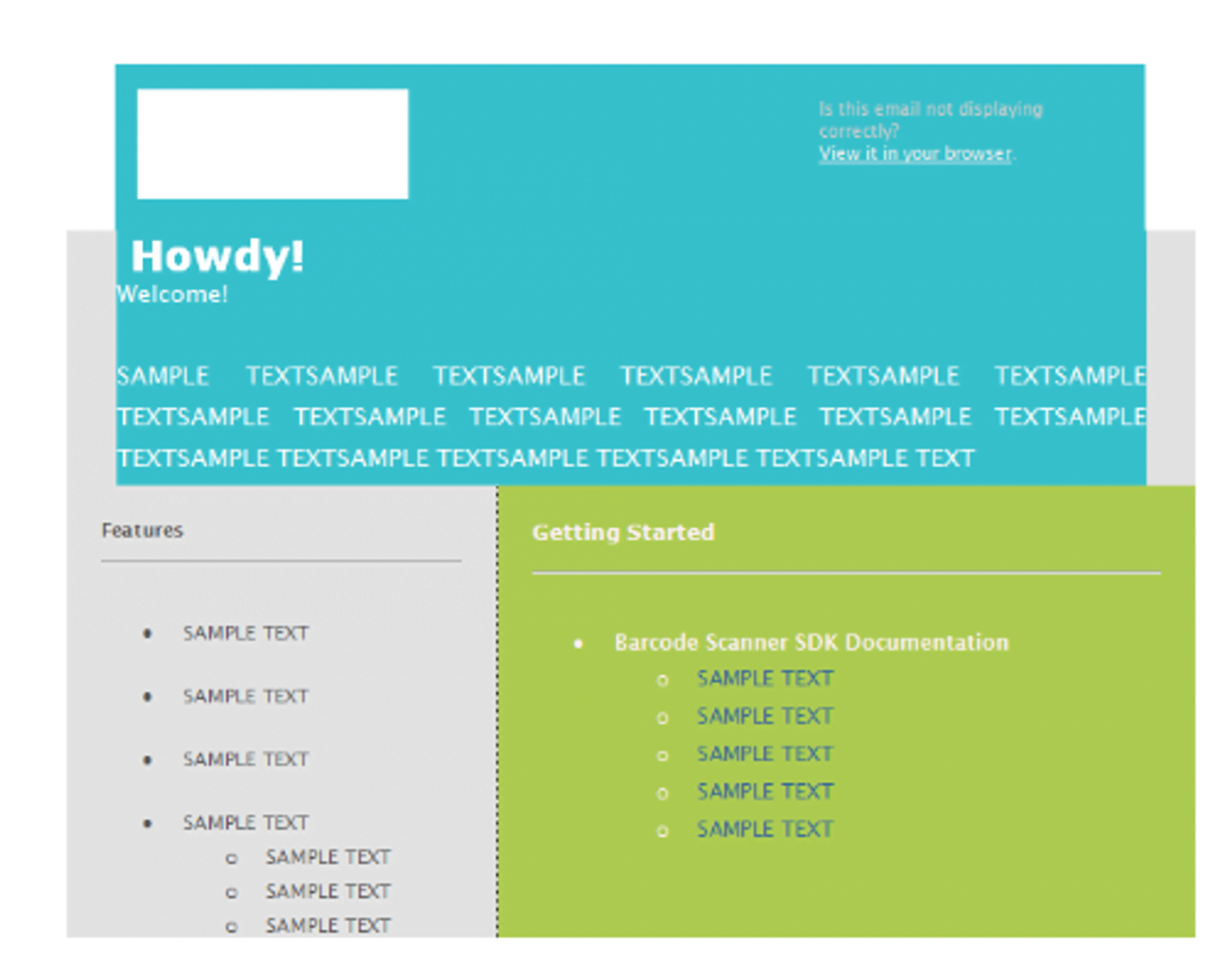 Результат ошибочного рендеринга в Outlook